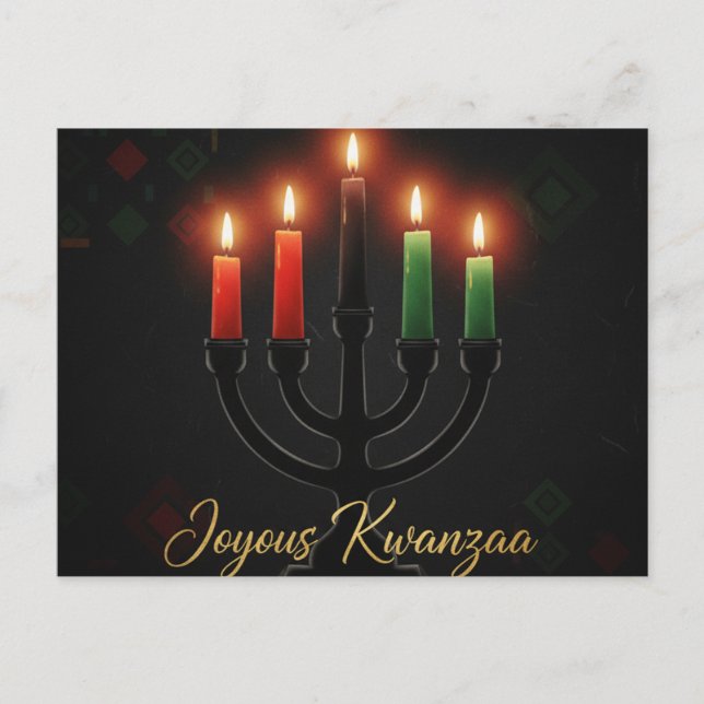 Happy Kwanzaa Kinara Postcard Vykort (Framsida)