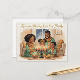 Happy Kwanzaa Kinara Postcard Vykort