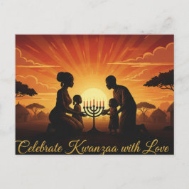 Happy Kwanzaa Kinara Postcard Vykort