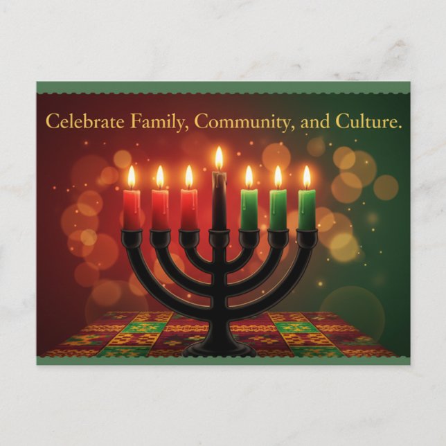 Happy Kwanzaa Kinara Postcard Vykort (Framsida)