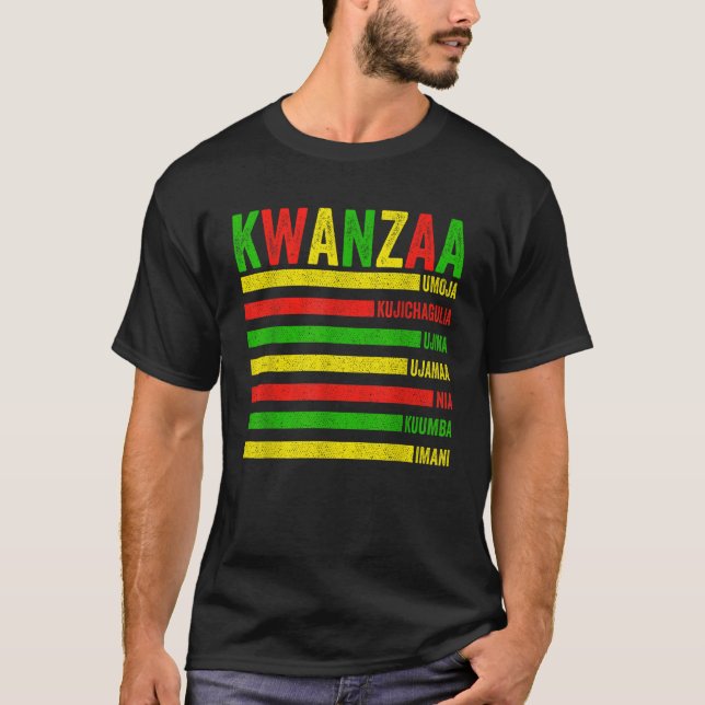 Happy Kwanzaa Seven Principles Of Kwanzaa Men Wome T Shirt (Framsida)