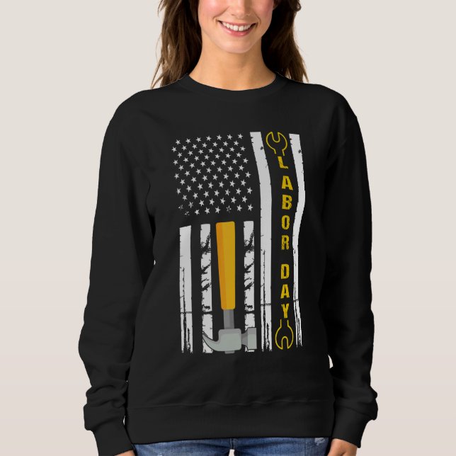Happy Labor Day US Flag Union Strong Union Proud T Shirt (Framsida)