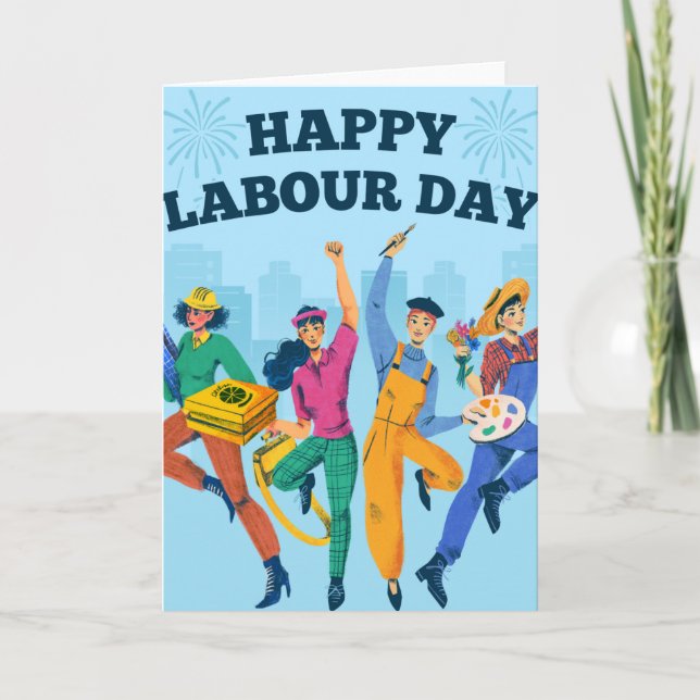 Happy Labour Day Greeting Card Kort (Framsida)