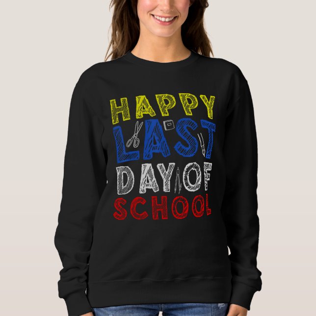 Happy Last Day of School Kids Teacher Student Grad T Shirt (Framsida)
