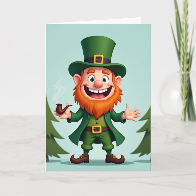 Happy Leprechaun Fun Time Card Kort (Framsida)
