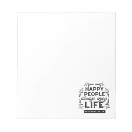 Happy Life with Faith – Proverbs 15:15 Art Anteckningsblock