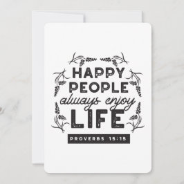 Happy Life with Faith – Proverbs 15:15 Art Inbjudningar