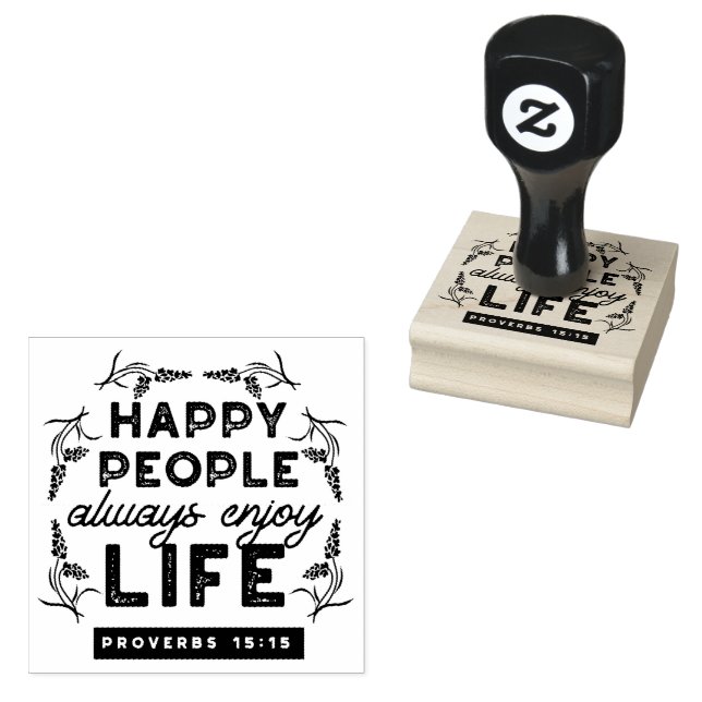 Happy Life with Faith – Proverbs 15:15 Art Stämpel (Stämplad)