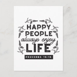 Happy Life with Faith – Proverbs 15:15 Art Vykort