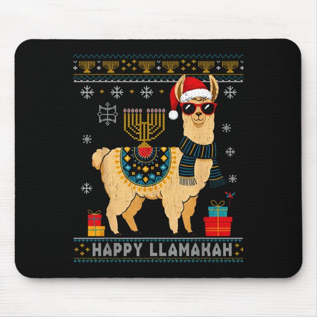 Happy Llamakah Funny Ugly Hanukkah Sweater Llama P Musmatta (Framsidan)