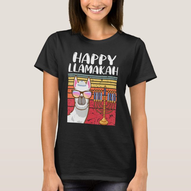 Happy Llamakah Jewish Llama   Hanukkah Pajamas Cha T Shirt (Framsida)