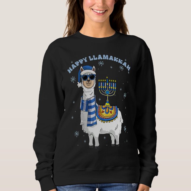 Happy Llamakkah Hanukkah Llama Chanukah Alpaca Gir T Shirt (Framsida)