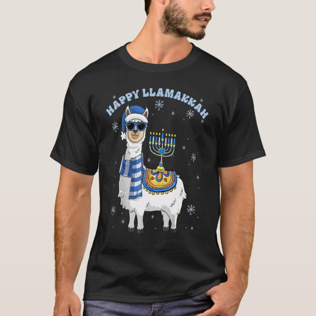 Happy Llamakkah Hanukkah Llama Chanukah Alpaca Gir T Shirt (Framsida)