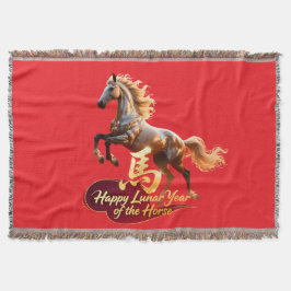 Happy Lunar New Year Majestic Golden Horse Filt