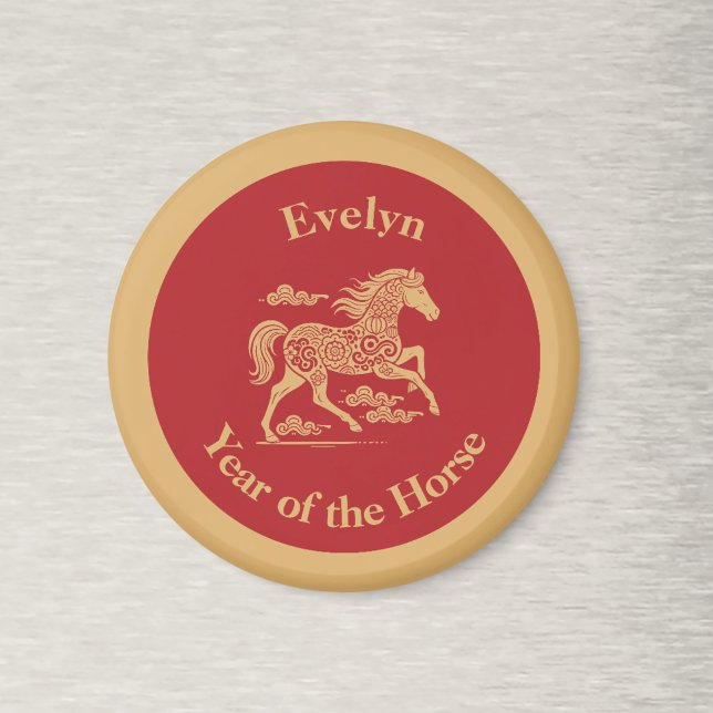 Happy Lunar New Year of the Horse Lucky Clouds Magnet (Skapare uppladdad)