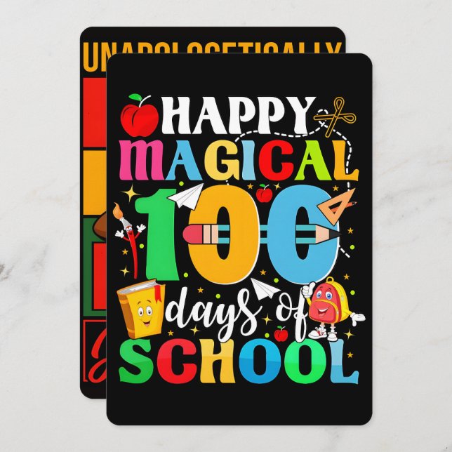 Happy magical 100 days school 2026 Poster  Julkort (Fram/baksida)