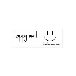 Happy Mail from Business Name Face Smile Självfärgande Stämpel