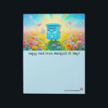 Happy Mailbox Notepad Anteckningsblock<br><div class="desc">Rococo Impressionism Kawaii Rainbows: "There's a lot going on here." Palais de Marigold St. May creates unique stationery for those that love all things cute, Kawaii, floral, and colorful. Note that the designs are generally created for the large notepads, stationery sheets, stickers, address labels, note cards, and envelopes. If you...</div>