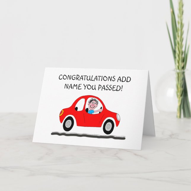 Happy man just passed driving test kort (Framsida)