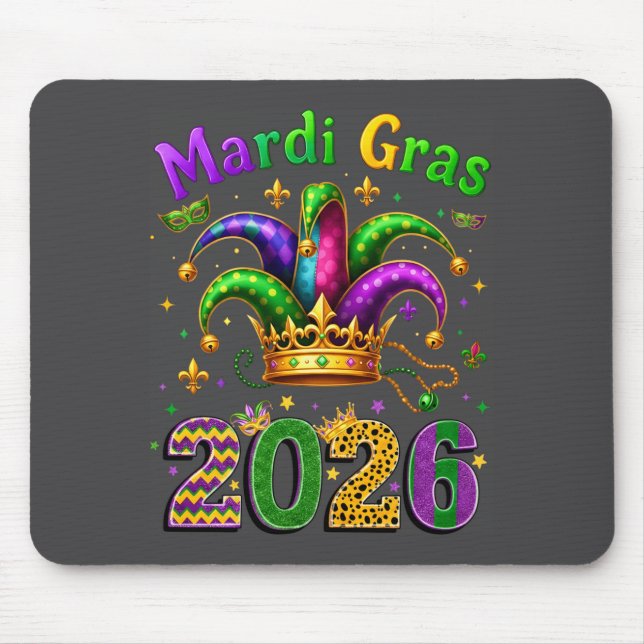 Happy Mardi Gras 2026 Jester Hat Men Women Kid Car Musmatta (Framsidan)