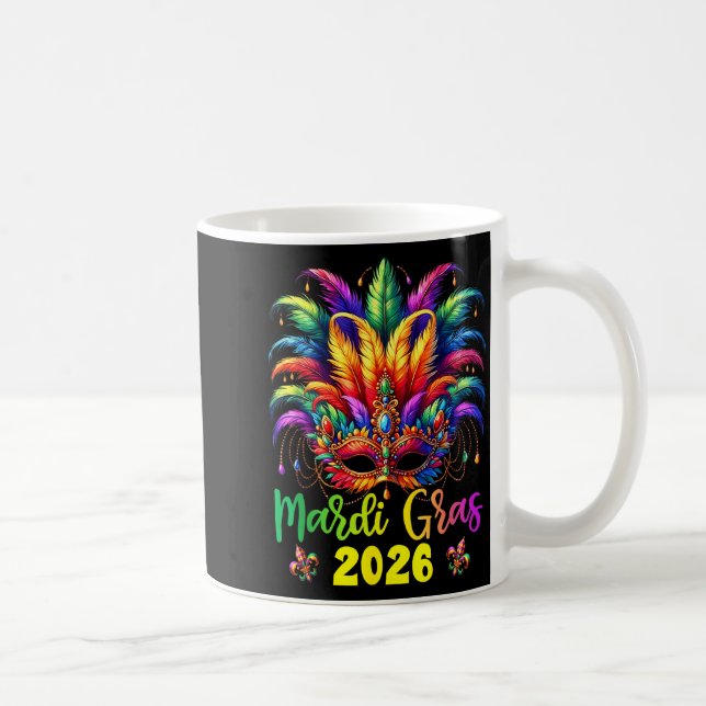 Happy Mardi Gras 2026 Jester Hat New Orleans Men W Kaffemugg (Höger)