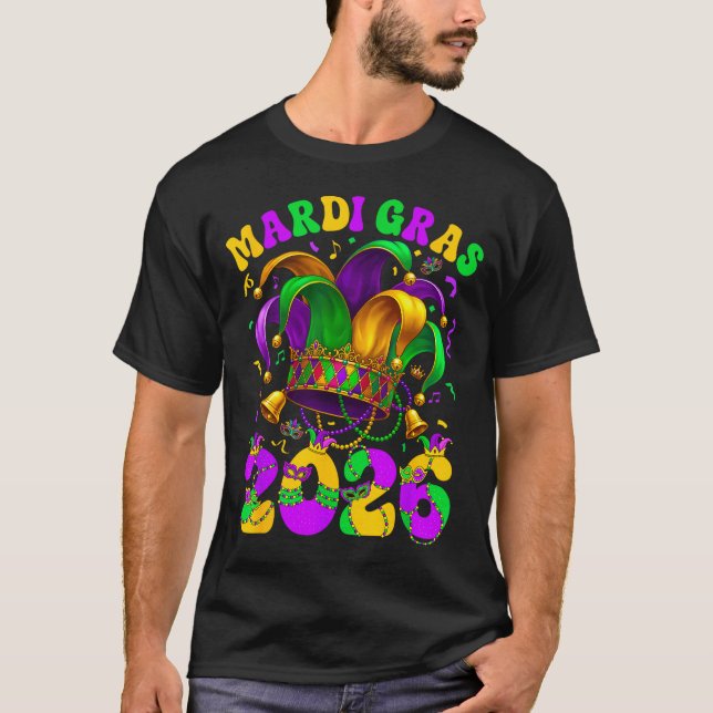 Happy Mardi Gras Carnival Mardi Gras 2026 Jester M T Shirt (Framsida)