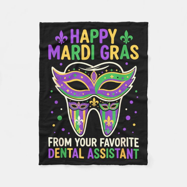 Happy Mardi Gras From Your Favorite Dental Istant  Fleecefilt (Framsidan)