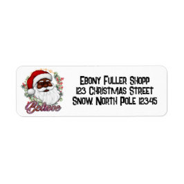 Happy Melanin Christmas Merry X-mas Black Sista Returadress Etikett