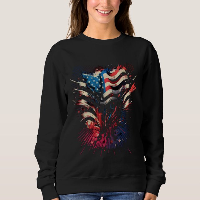 Happy Memorial Day Fireworks American USA Flag 4th T Shirt (Framsida)