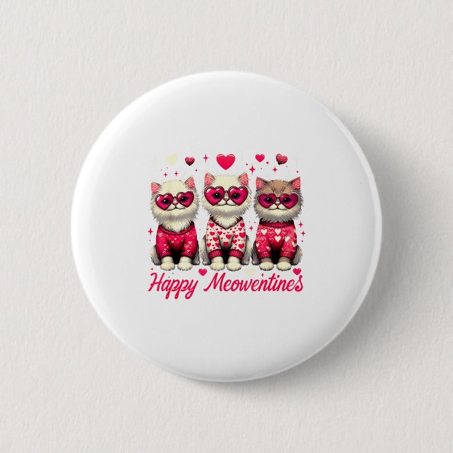 Happy Meowentines Cute Valentine Cats Love Funny C Knapp (Framsida)