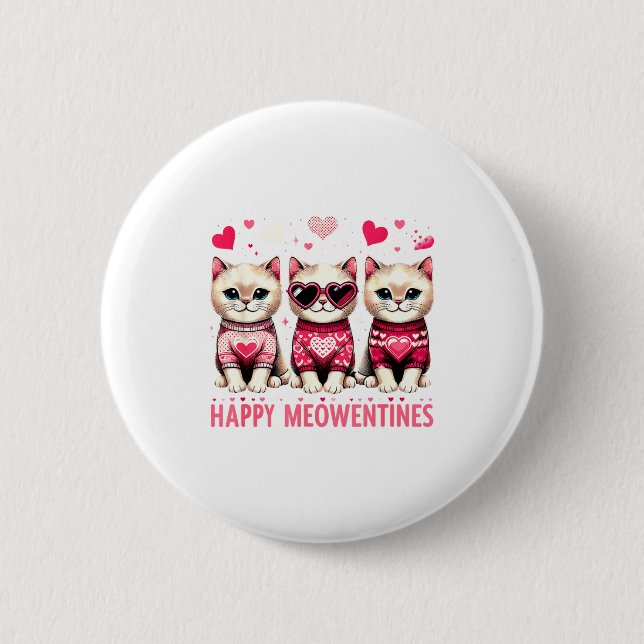 Happy Meowentines Cute Valentine Cats Love Funny M Knapp (Framsida)