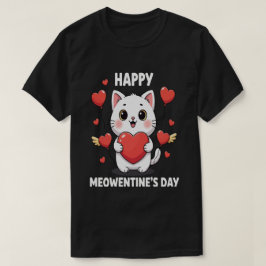 Happy Meowentines Day Cute Cat Valentine Pun Gift T Shirt