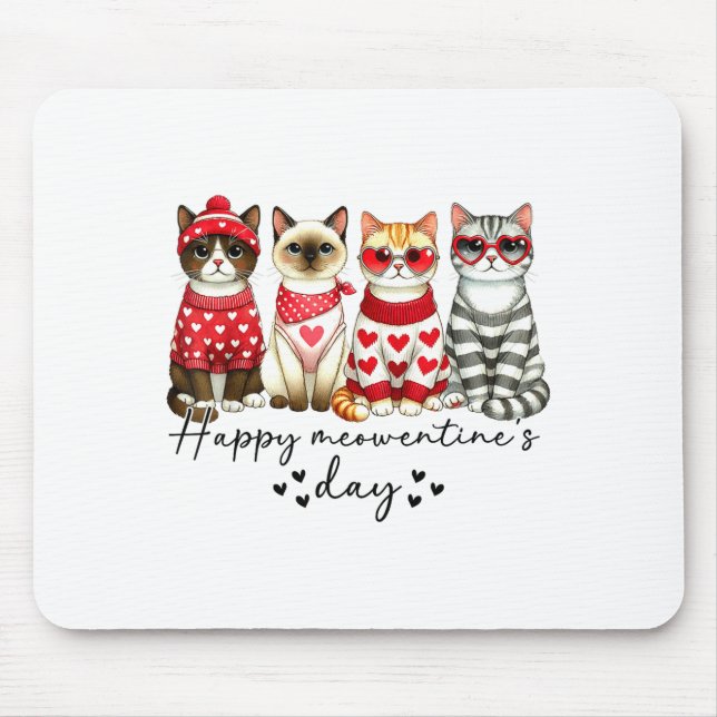 Happy Meowentine's Day Cute Valentines Funny Cat S Musmatta (Framsidan)
