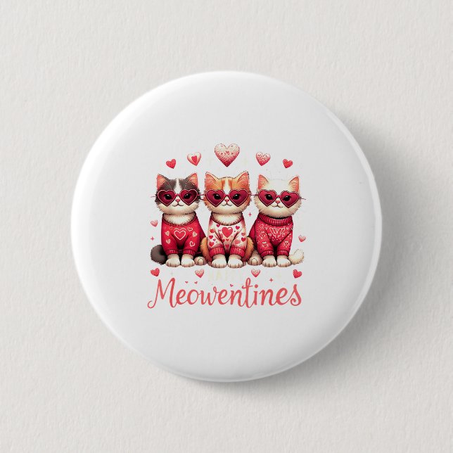 Happy Meowentines Funny Cute Valentine Cats Love C Knapp (Framsida)