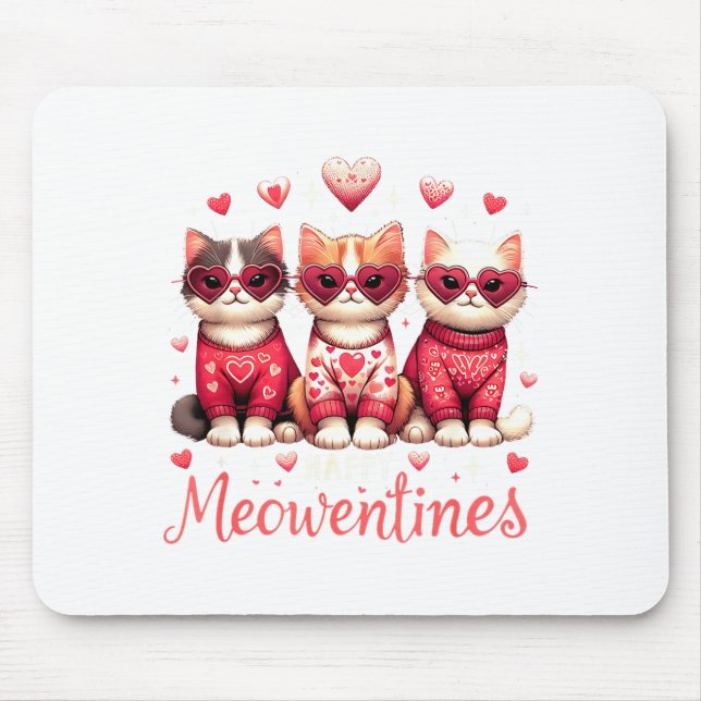 Happy Meowentines Funny Cute Valentine Cats Love C Musmatta (Framsidan)