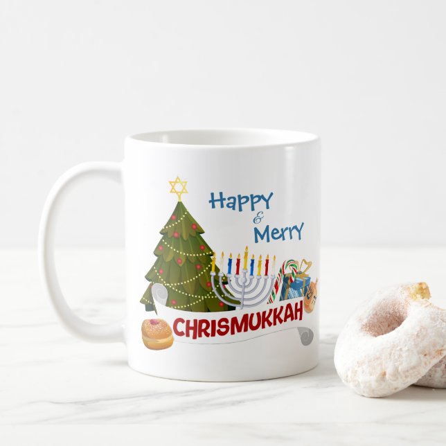 Happy & Merry Chrismukkah Fun Interfaith Holiday Kaffemugg (Med munk)