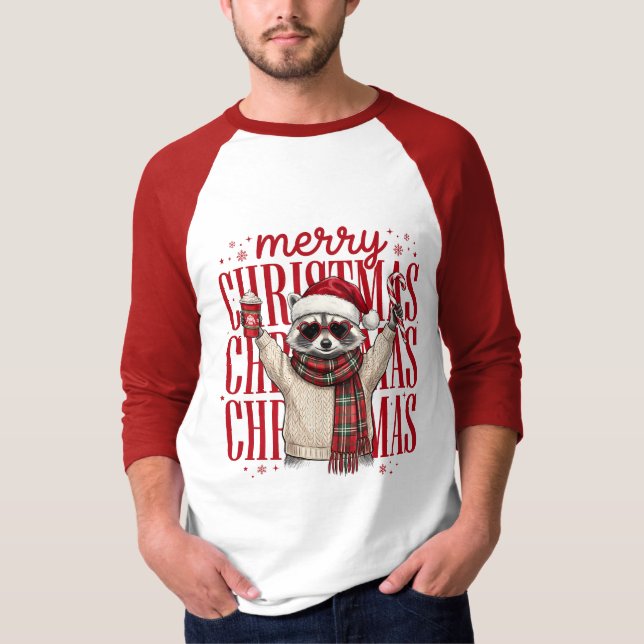  Happy Merry Christmas Bear T Shirt (Framsida)