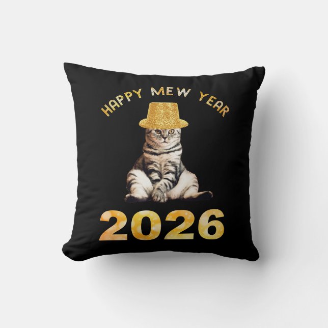 Happy Mew Year 2026 Kudde (Framsida)