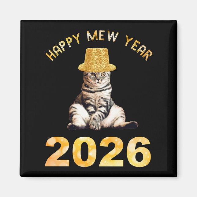 Happy Mew Year 2026 Magnet (Framsidan)