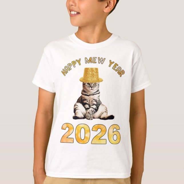 Happy Mew Year 2026 T Shirt (Framsida)