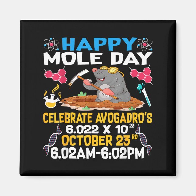 Happy Mole Day On 23rd October Chemistry Lover Wom Magnet (Framsidan)