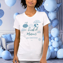 Happy Mom Blue Mr Onederful Cloud First Birthday T Shirt