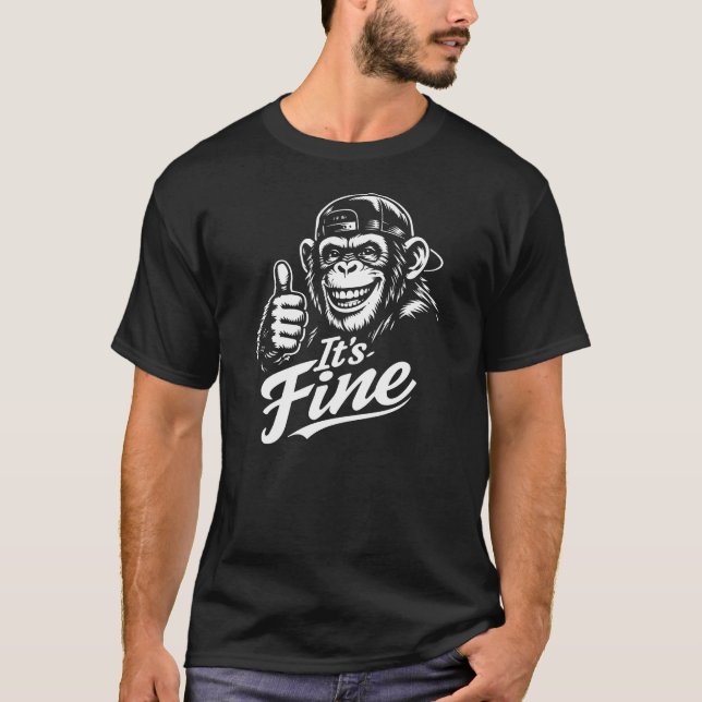 Happy Monkey Thumbs Up T Shirt (Framsida)