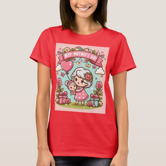 Happy Mother Day, Feliz día de la Madre, Madres,Tw T Shirt (Framsida)
