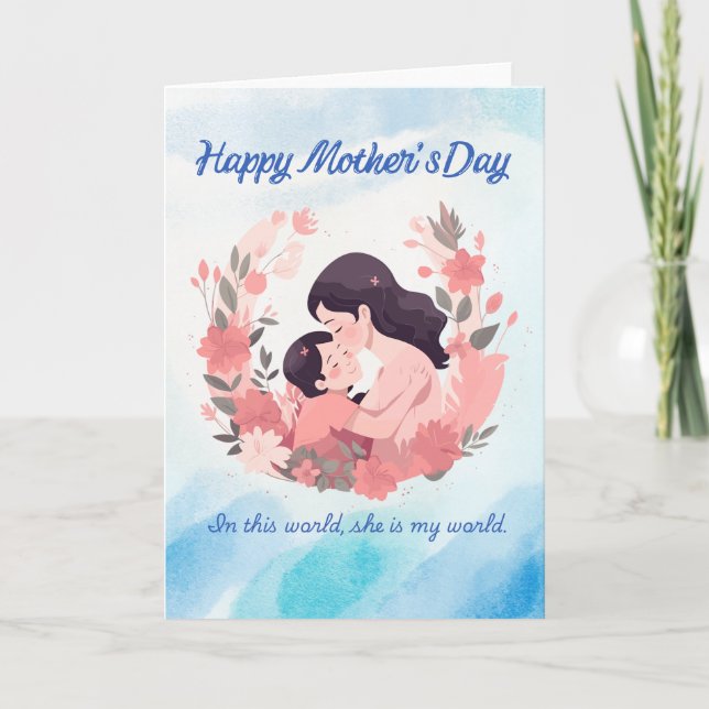 Happy Mother’s Day Floral Card Kort (Framsida)