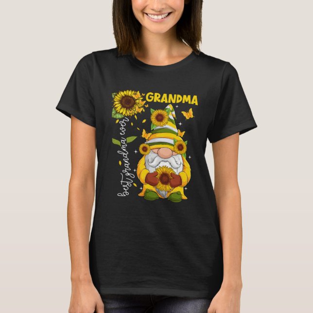 Happy Mother s Day Grandma Sunflower Mom Gnome Mam T Shirt (Framsida)
