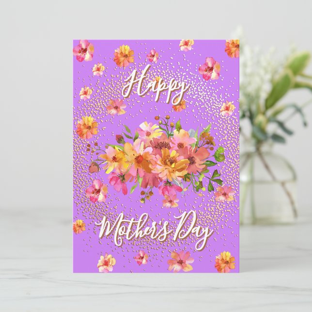 Happy Mother’s Day Spring Florals Holiday Card Julkort (Skapare uppladdad)