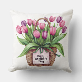 “Happy Mother’s Day” Tulpanblomsterkorg – Mammas p Kudde