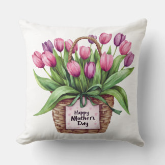 “Happy Mother’s Day” Tulpanblomsterkorg – Mammas p Kudde