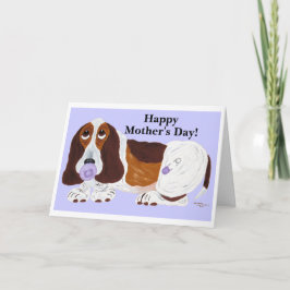 Happy Mother's Day Baby Basset Hound Helgkort